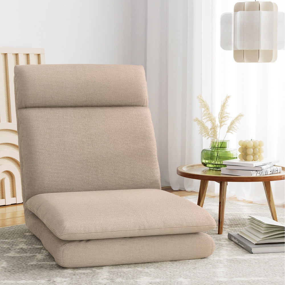 artiss-floor-chair-sofa-1-seater-linen-beige at www.mallsonline.com.au