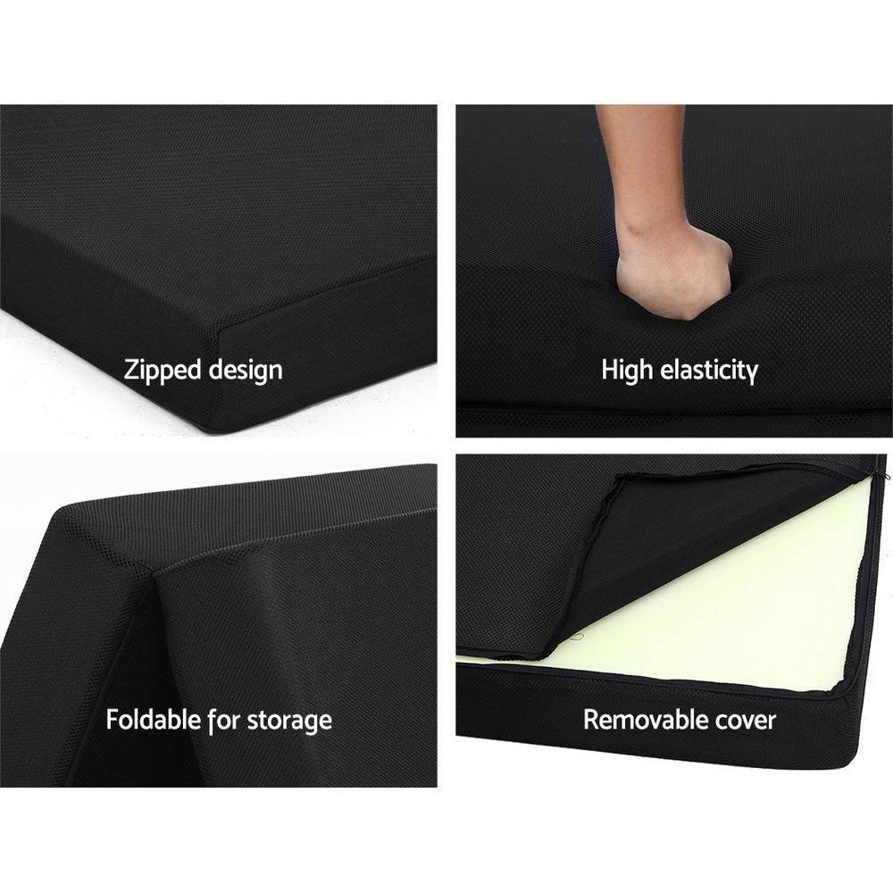 Giselle Bedding Foldable Mattress Folding Foam Bed Mat Black