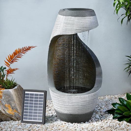 gardeon-solar-fountain-water-feature-bird-bath-outdoor-garden-cascade-48cm-grey at www.mallsonline.com.au