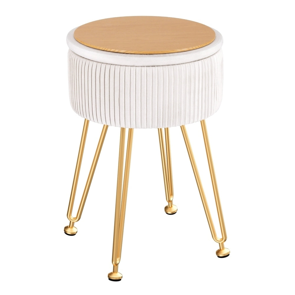 artiss-ottoman-storage-foot-stool-vanity-velvet-round-white at www.mallsonline.com.au