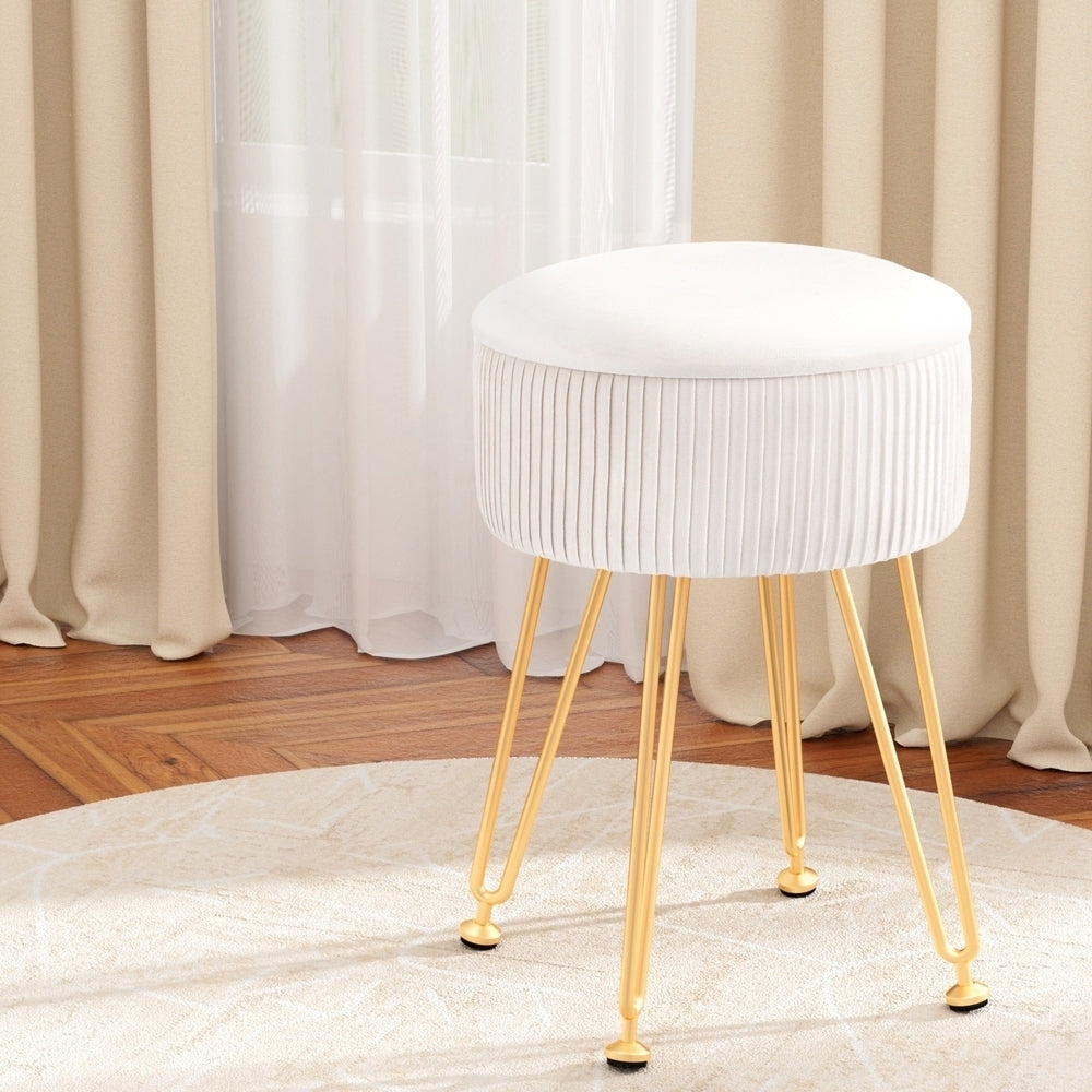 artiss-ottoman-storage-foot-stool-vanity-velvet-round-white at www.mallsonline.com.au