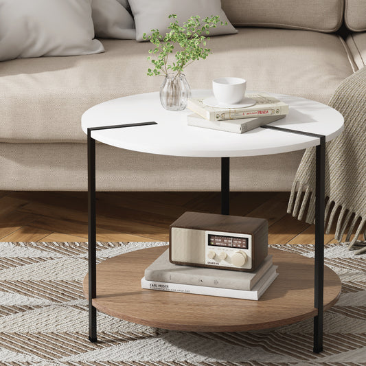 artiss-coffee-table-side-table-round-white-cedric