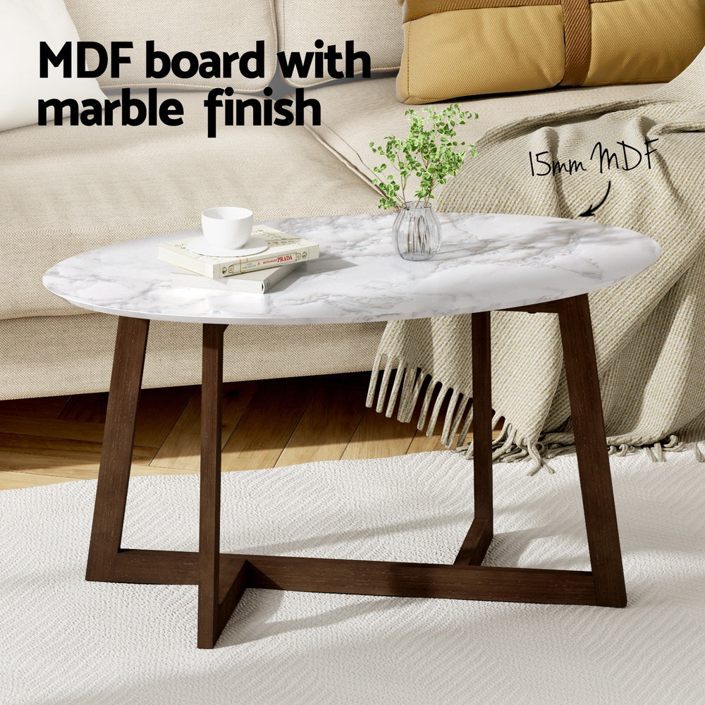 artiss-coffee-table-oval-marble-effect at www.mallsonline.com.au