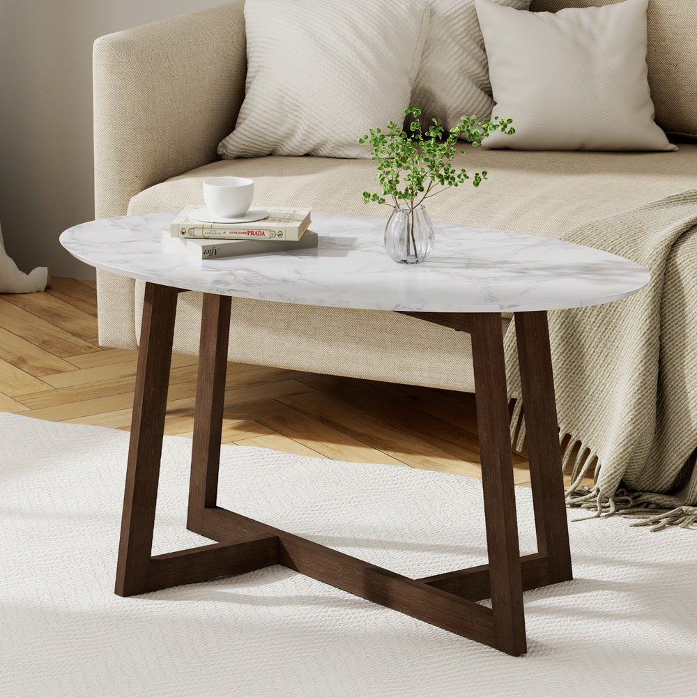 artiss-coffee-table-oval-marble-effect at www.mallsonline.com.au