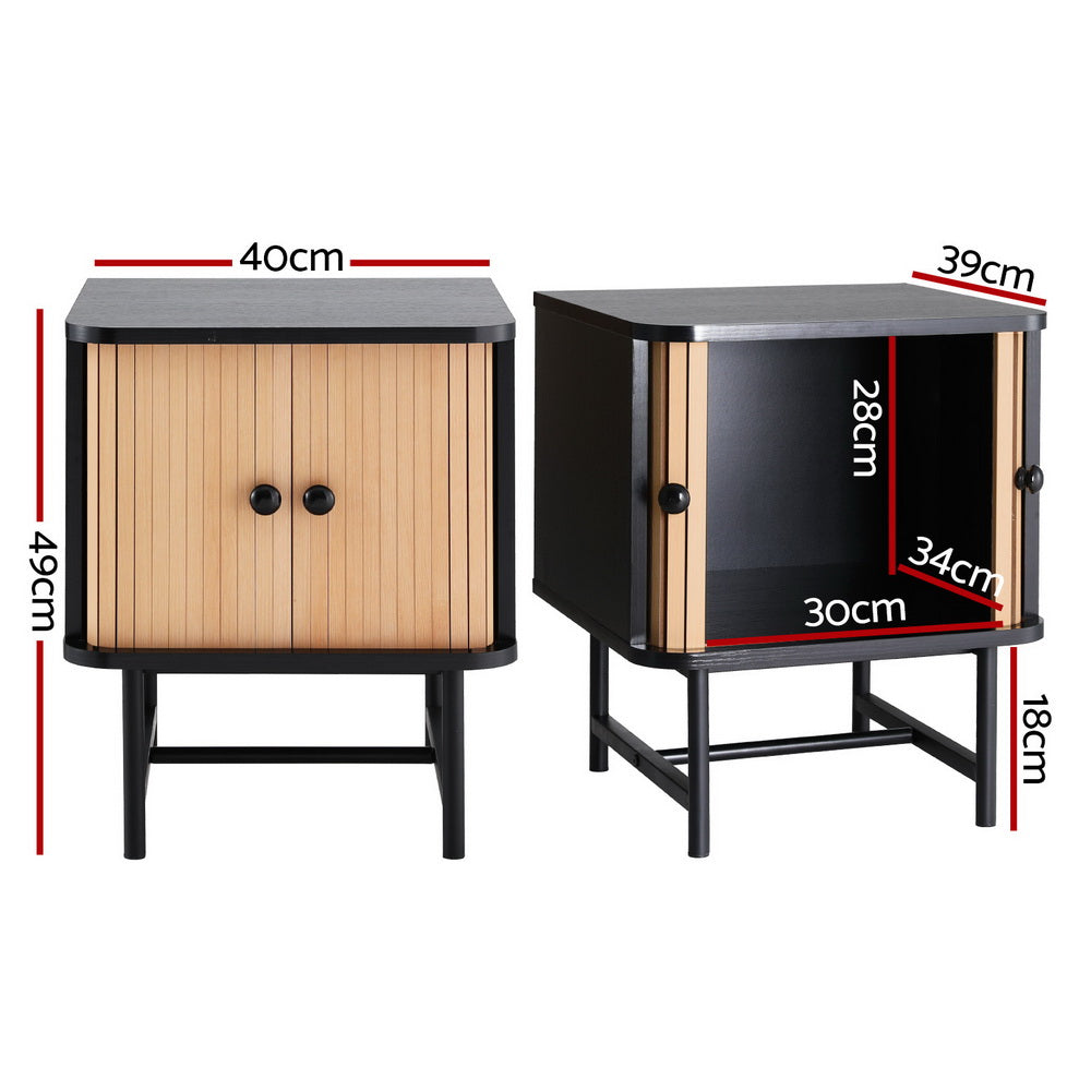 artiss-bedside-table-with-sliding-doors-boris at www.mallsonline.com.au