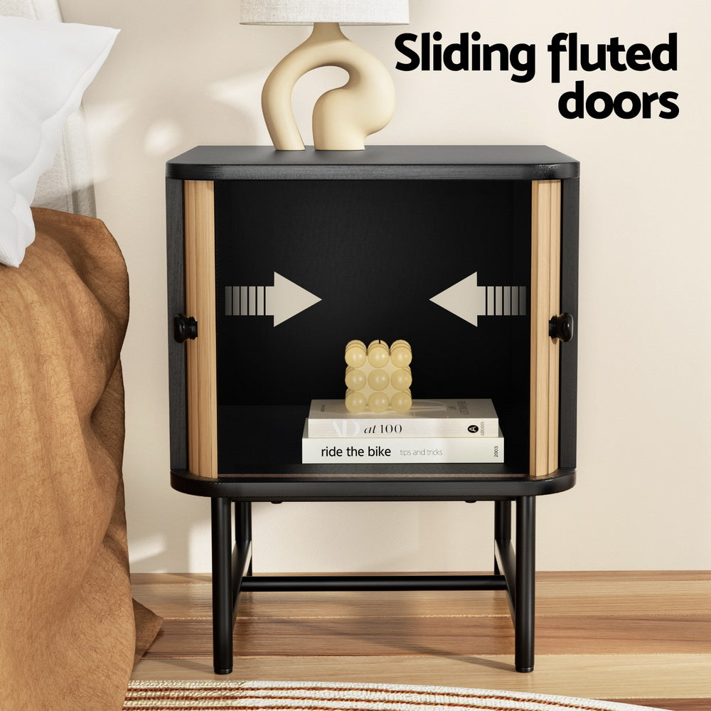 artiss-bedside-table-with-sliding-doors-boris at www.mallsonline.com.au