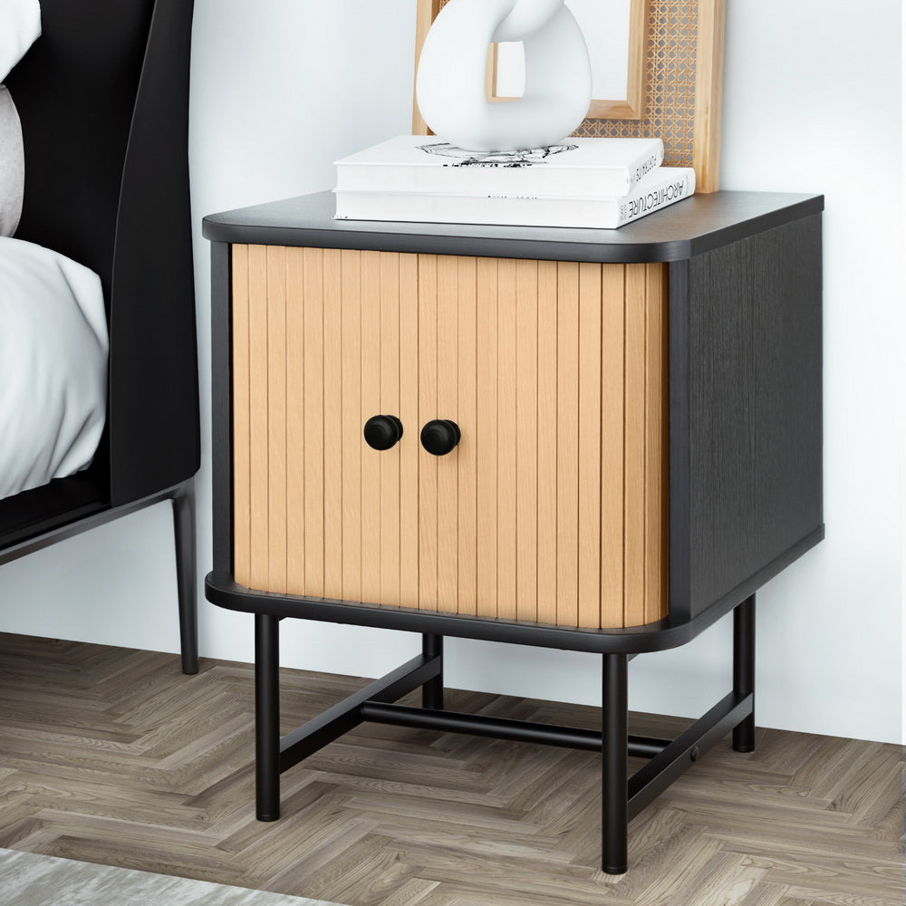 artiss-bedside-table-with-sliding-doors-boris at www.mallsonline.com.au