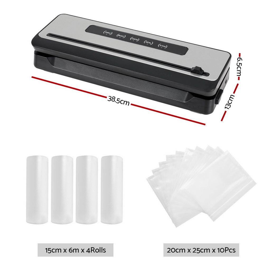 Devanti Food Vacuum Sealer Machine Storage Bags 4 Rolls