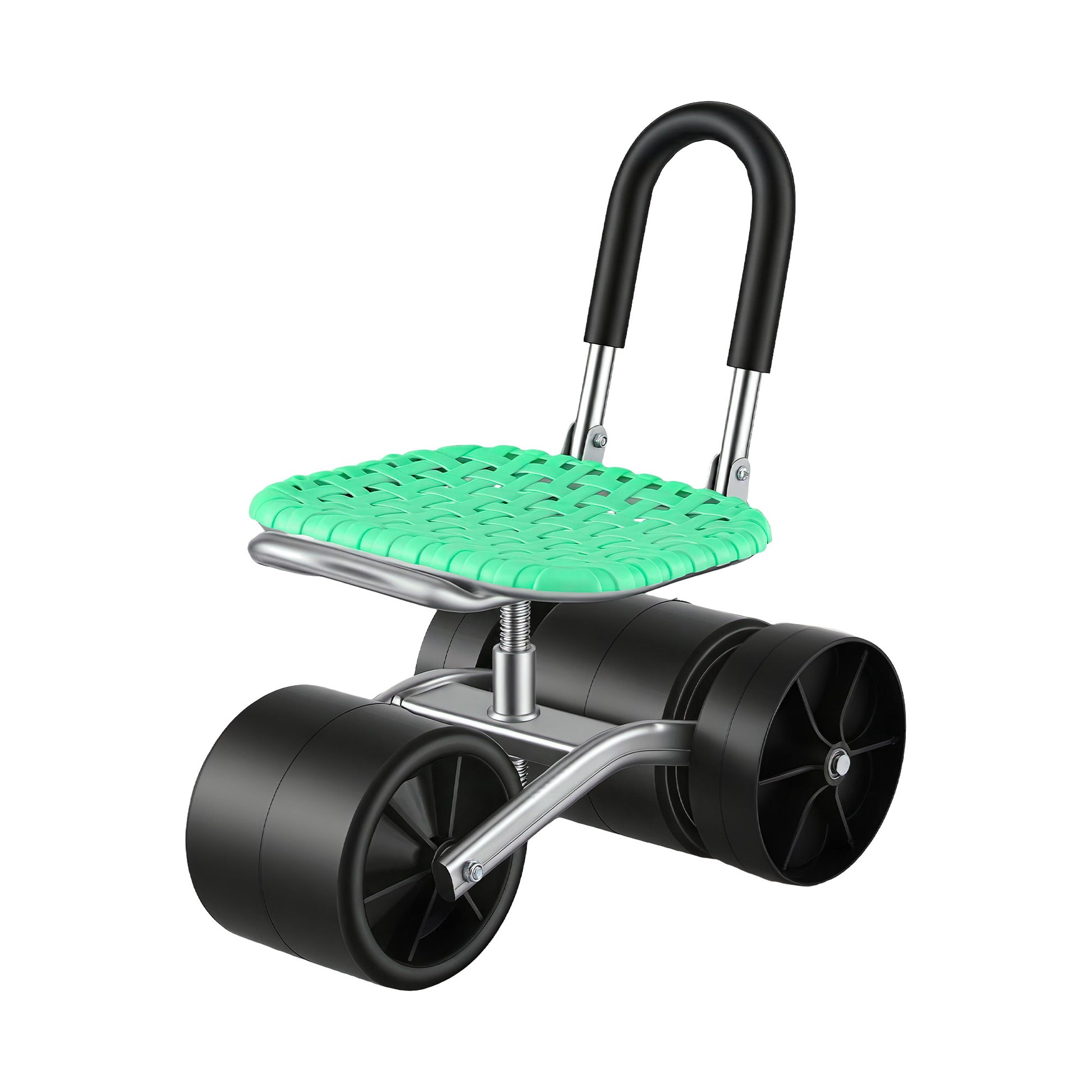 Gardeon Gardening Cart with 360Ã‚Â° Swivel Seat | Rolling Work Seat with Adjustable Height & All-Terrain Wheels | 130KG Capacity Heavy Duty Garden Scooter for Back Pain Relief & Vehicle Detailing | Foldable Backrest & Ventilated Seat, Green