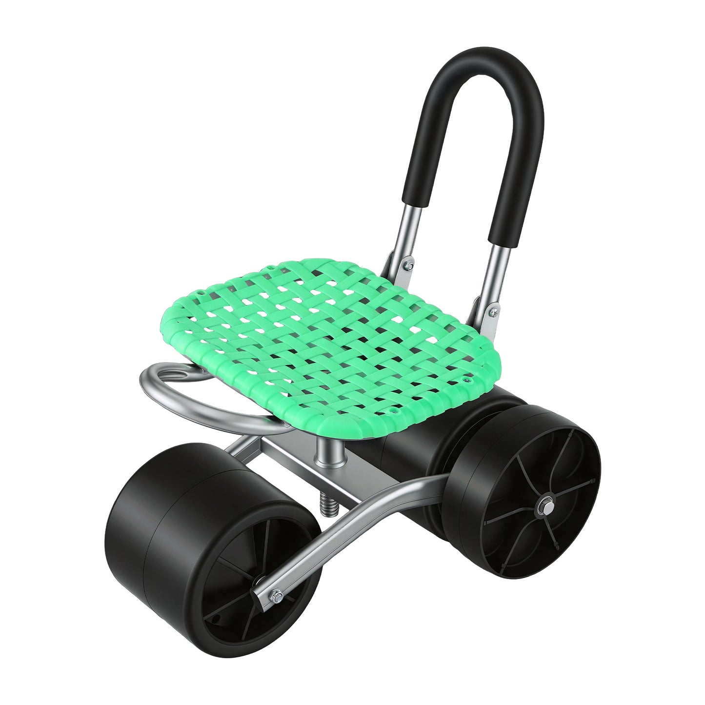 Gardeon Gardening Cart with 360Ã‚Â° Swivel Seat | Rolling Work Seat with Adjustable Height & All-Terrain Wheels | 130KG Capacity Heavy Duty Garden Scooter for Back Pain Relief & Vehicle Detailing | Foldable Backrest & Ventilated Seat, Green