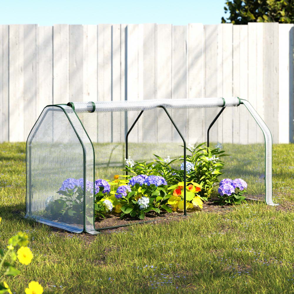 green-fingers-mini-greenhouse-pe-cover-green-house-roll-up-zippered-door-1-2x0-5x0-6m at www.mallsonline.com.au