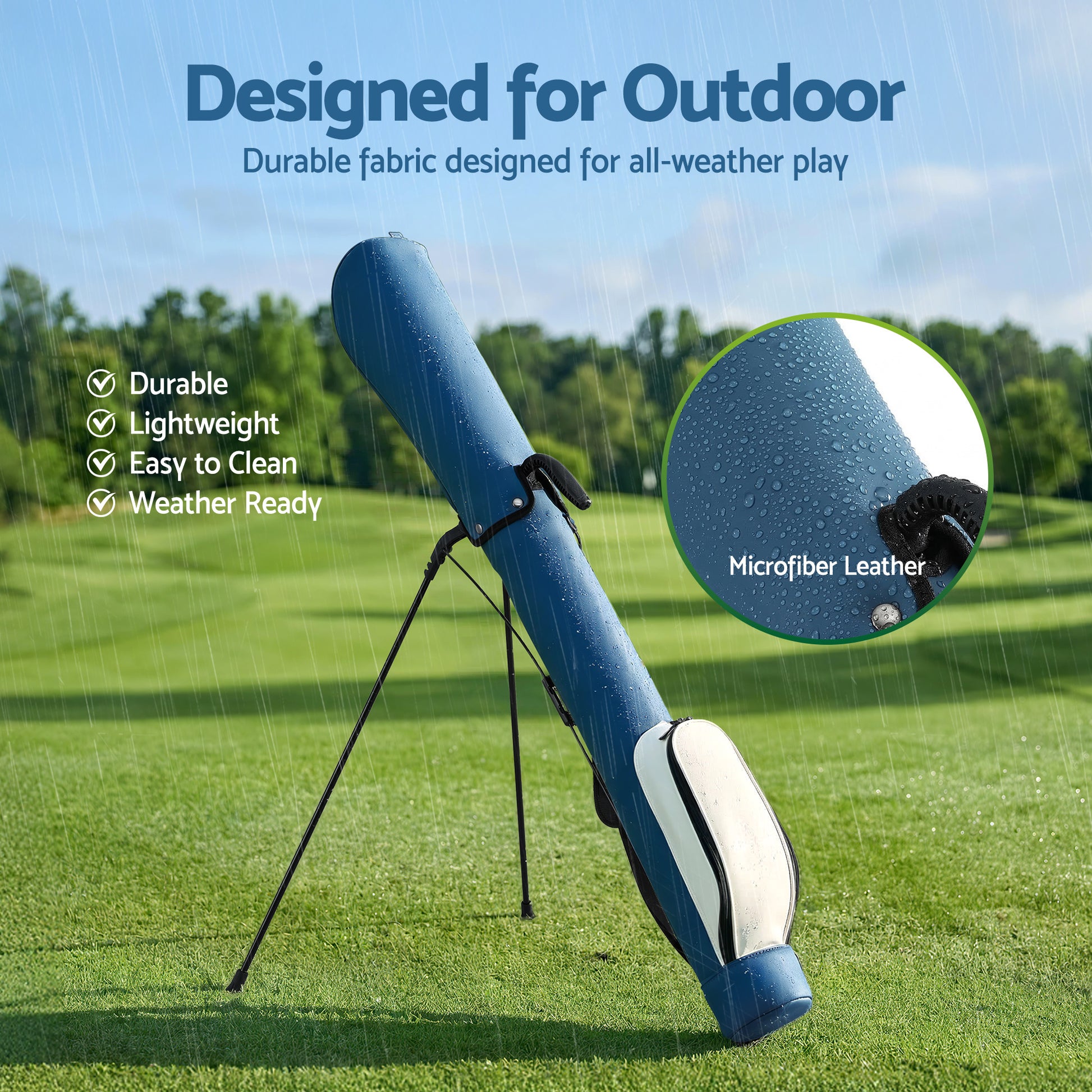 Everfit Golf Stand Bag Lightweight Sunday Pitch And Putt Bag Blue