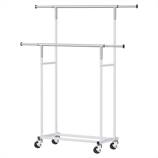 artiss-clothes-rack-double-rod-airer-rail-coat-stand-adjustable-hanger