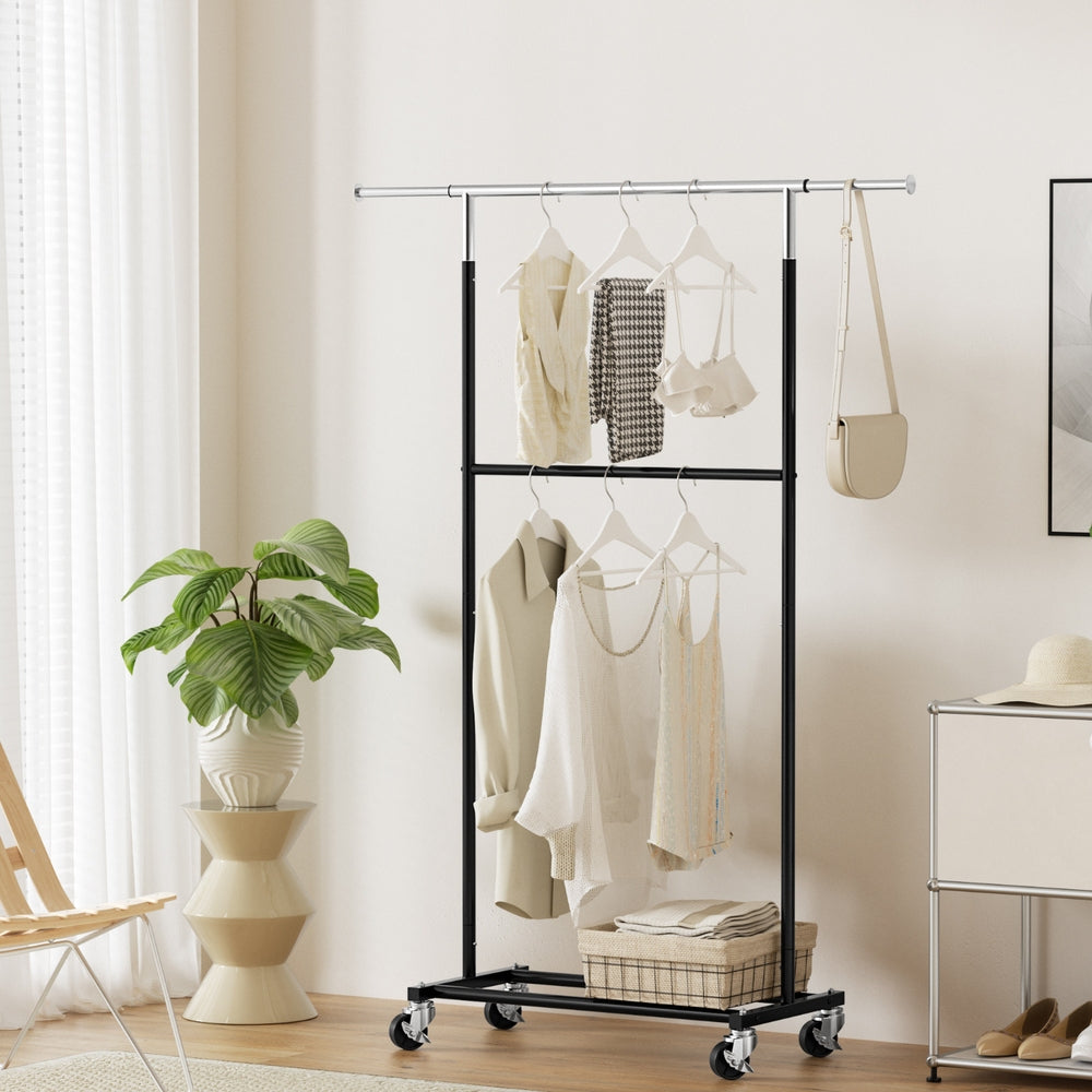 artiss-clothes-rack-double-rod-airer-rail-coat-stand-adjustable-hanger-1