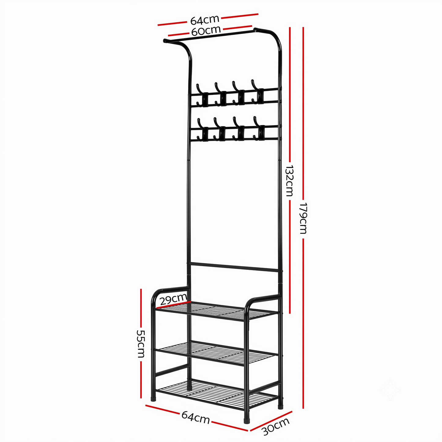 Artiss Clothes Rack Airer Coat Stand 179cm Hanger Rail Closet