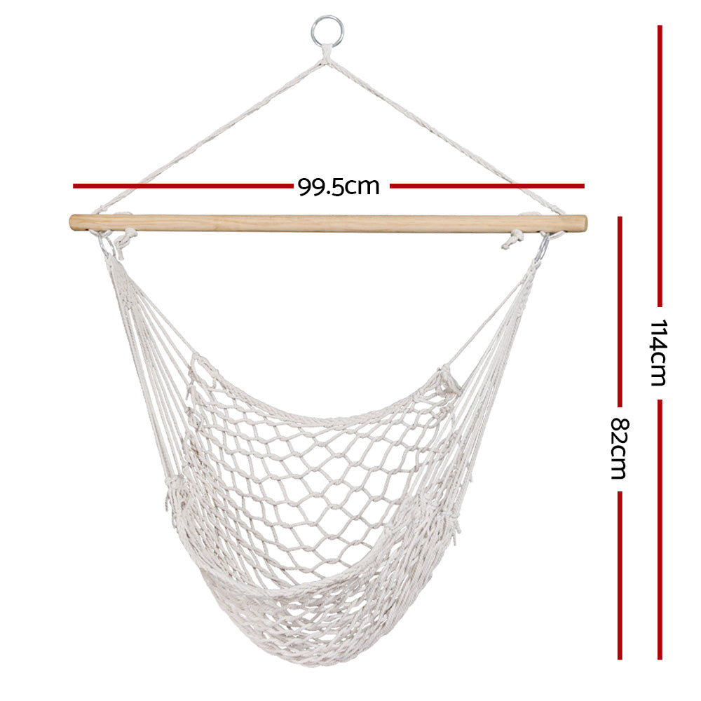 gardeon-hammock-chair-outdoor-hanging-chair-camping-mesh-indoor-hammocks-cream at www.mallsonline.com.au