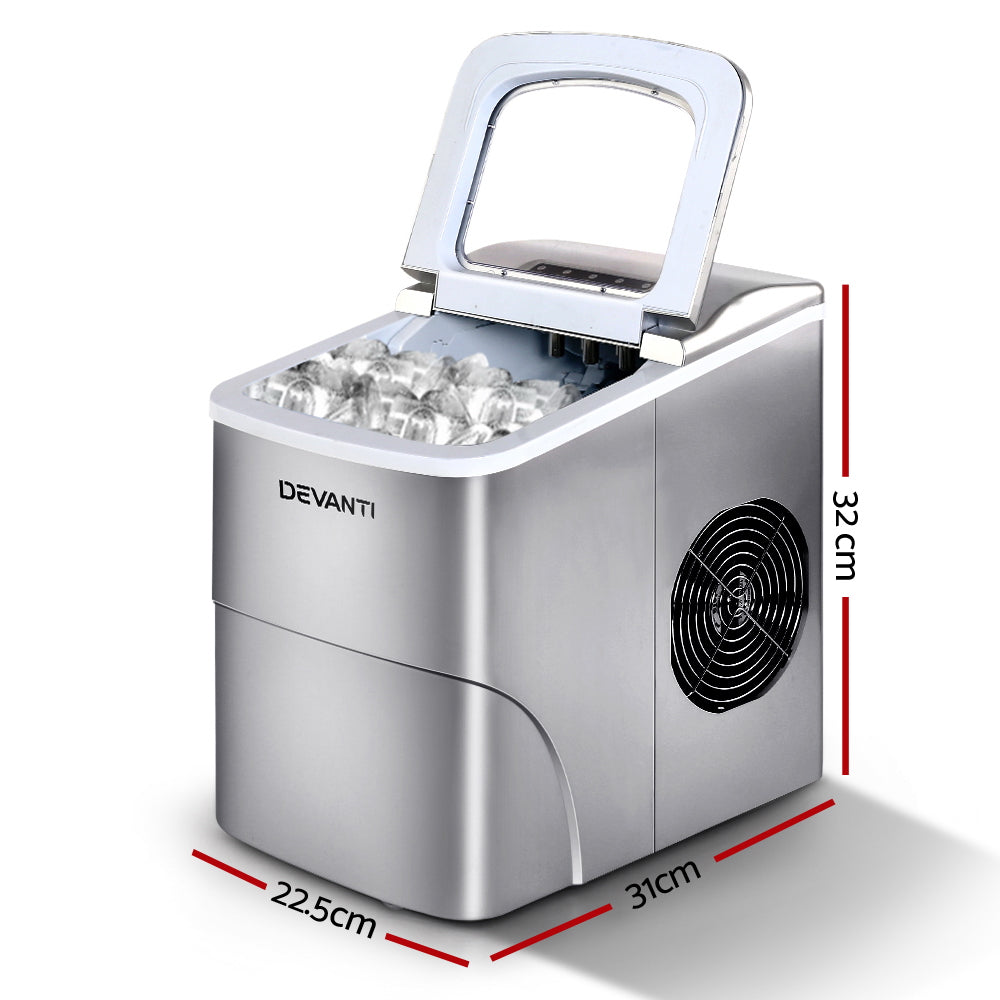 devanti-portable-ice-cube-maker-silver at www.mallsonline.com.au