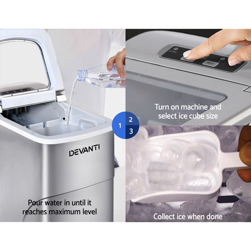 devanti-portable-ice-cube-maker-silver at www.mallsonline.com.au