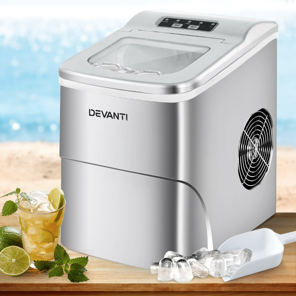 devanti-portable-ice-cube-maker-silver at www.mallsonline.com.au