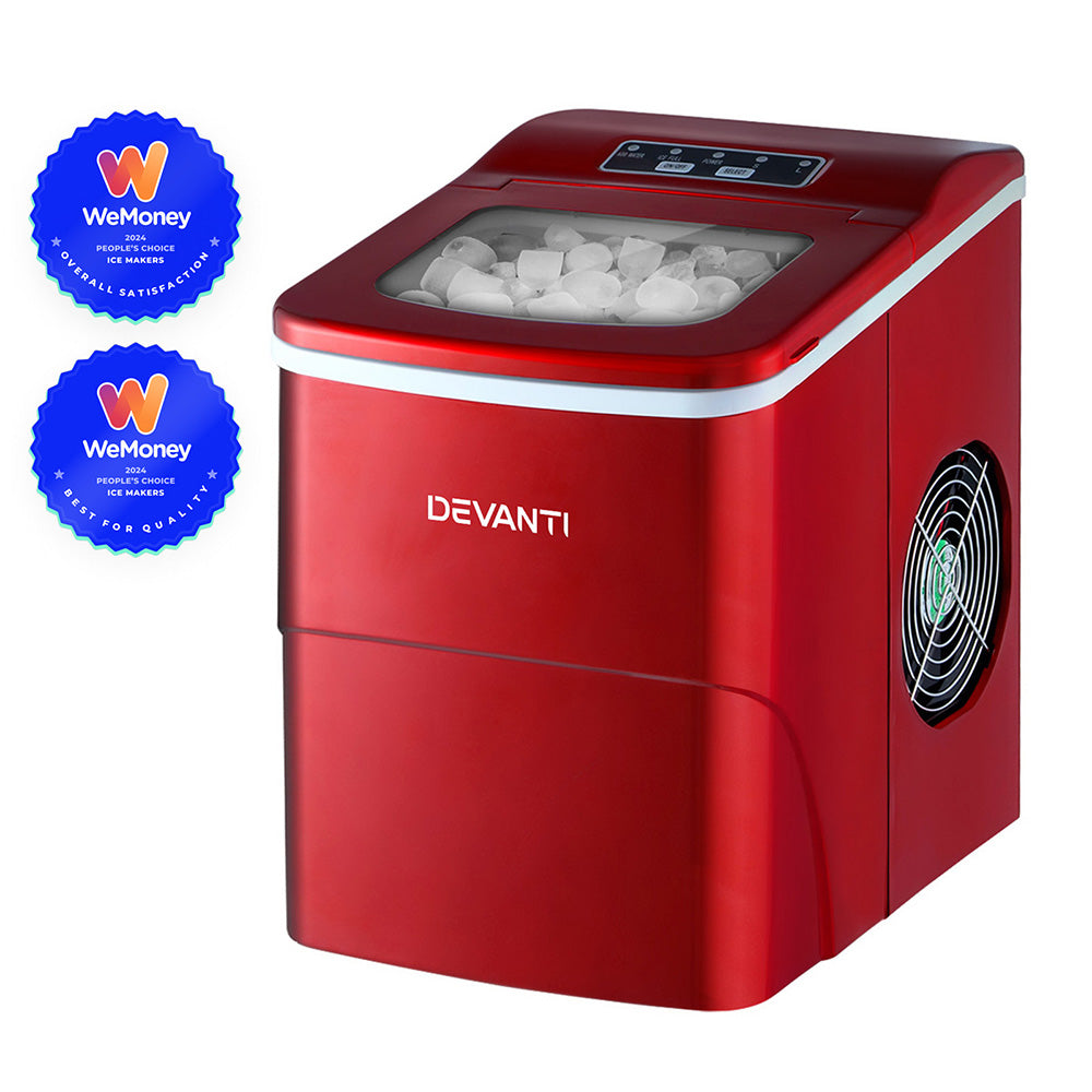 devanti-portable-ice-cube-maker-machine-2l-home-bar-benchtop-easy-quick-red at www.mallsonline.com.au