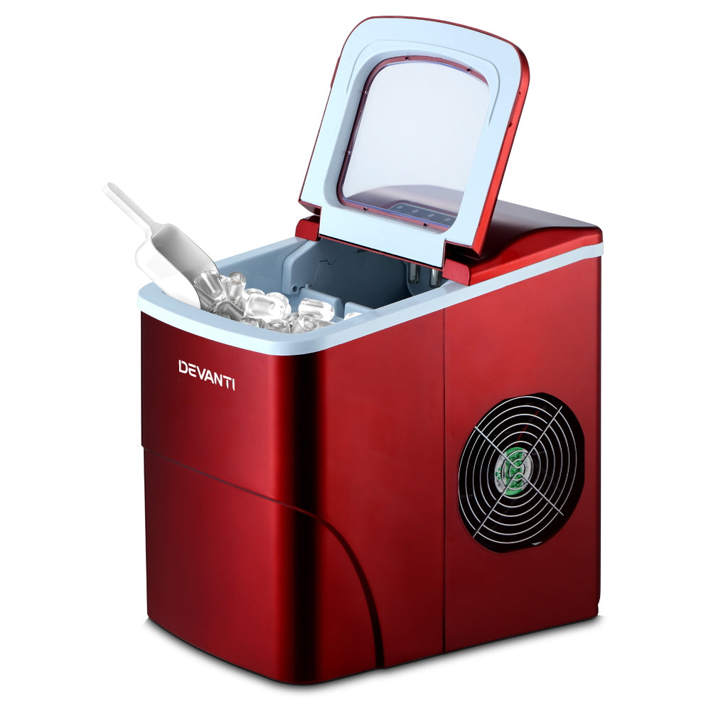 devanti-portable-ice-cube-maker-machine-2l-home-bar-benchtop-easy-quick-red at www.mallsonline.com.au