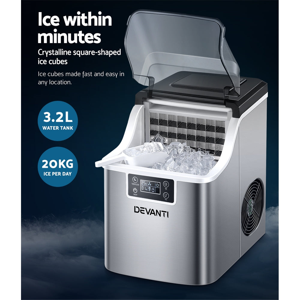 devanti-ice-maker-machine-commercial-portable-ice-cube-tray-countertop-3-2l at www.mallsonline.com.au