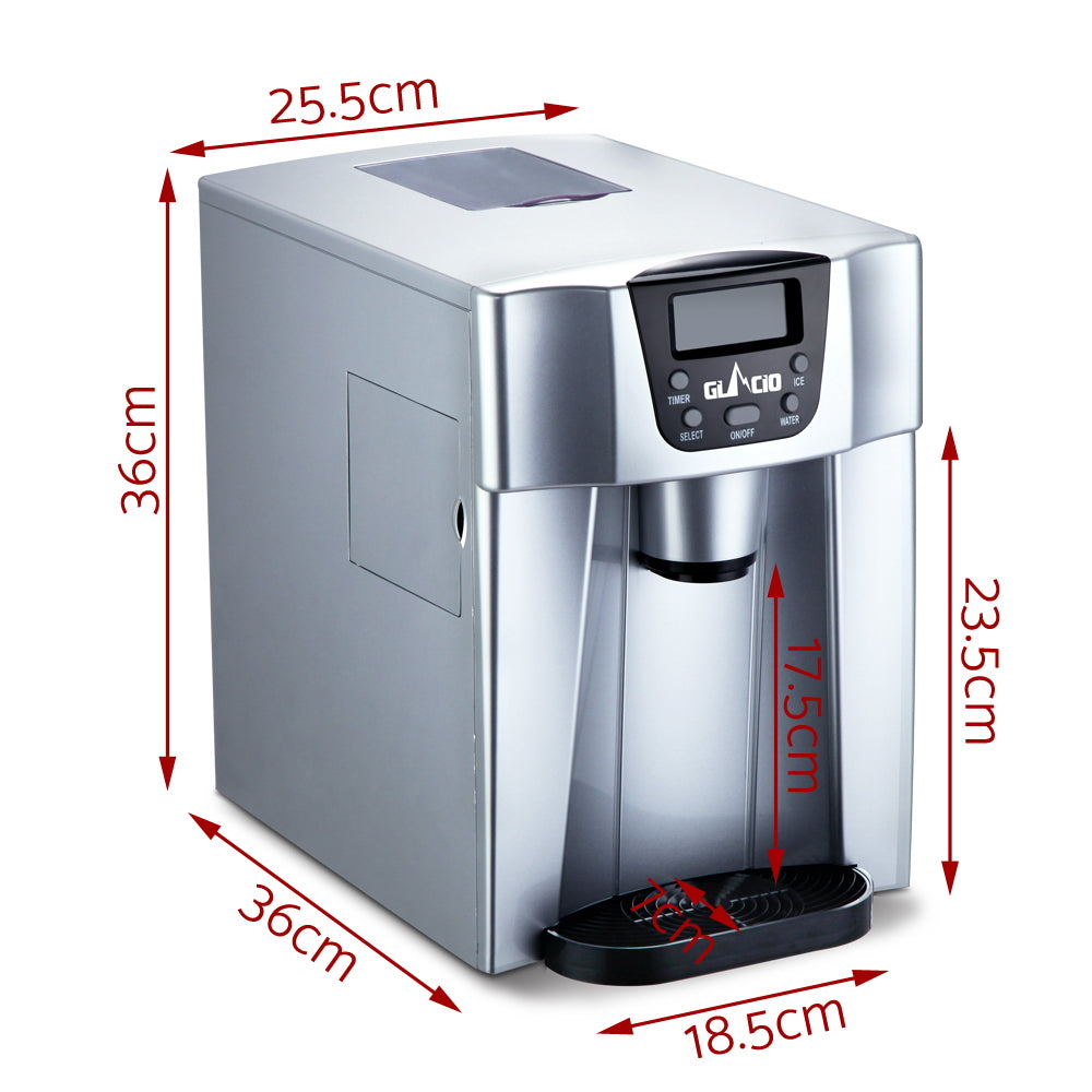 devanti-2l-portable-ice-cuber-maker-water-dispenser-silver at www.mallsonline.com.au