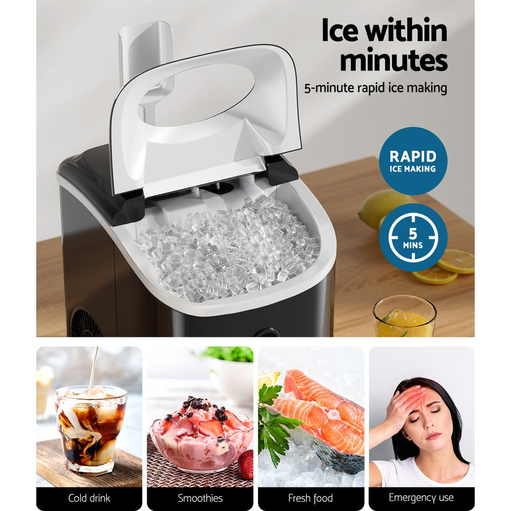 devanti-portable-ice-maker-machine-nuggetc-ice-cube-15kg-bar-countertop at www.mallsonline.com.au