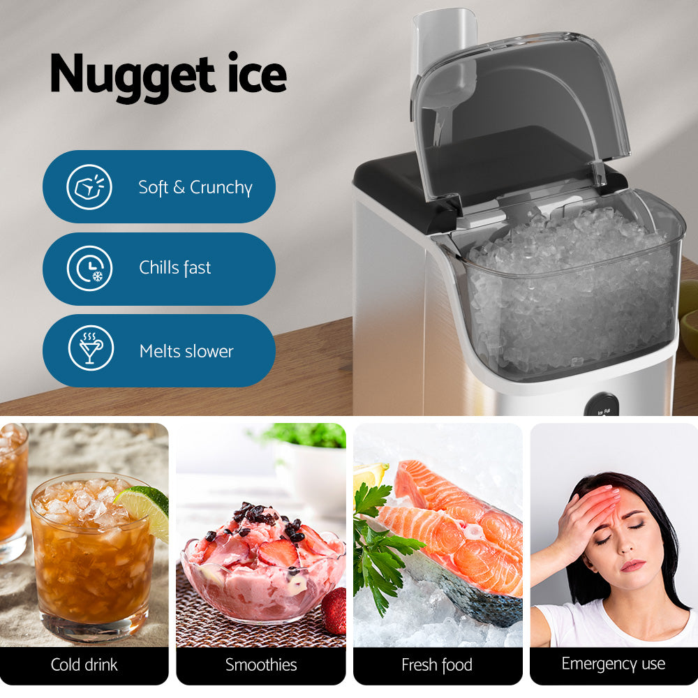 devanti-ice-maker-machine-15kg-nugget-ice-cube at www.mallsonline.com.au