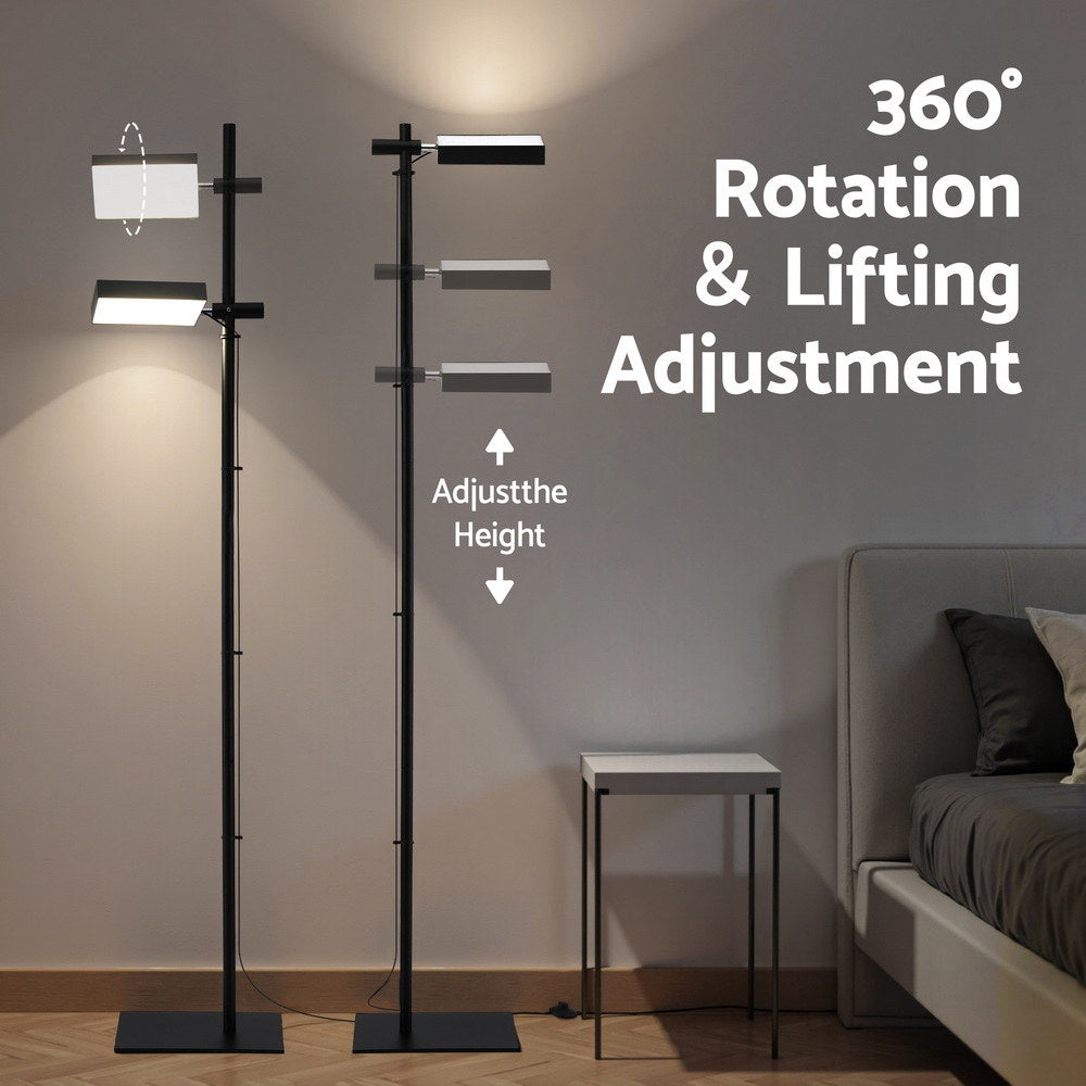 Artiss LED Floor Lamp, Modern Reading Lamp 360 Rotating Adjustable Light Head, 12W Standing Lamp for Living Room, Bedroom Office