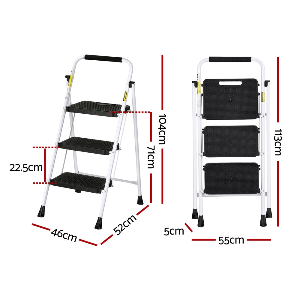 giantz-3-step-ladder-multi-purpose-folding-steel-light-weight-platform at www.mallsonline.com.au