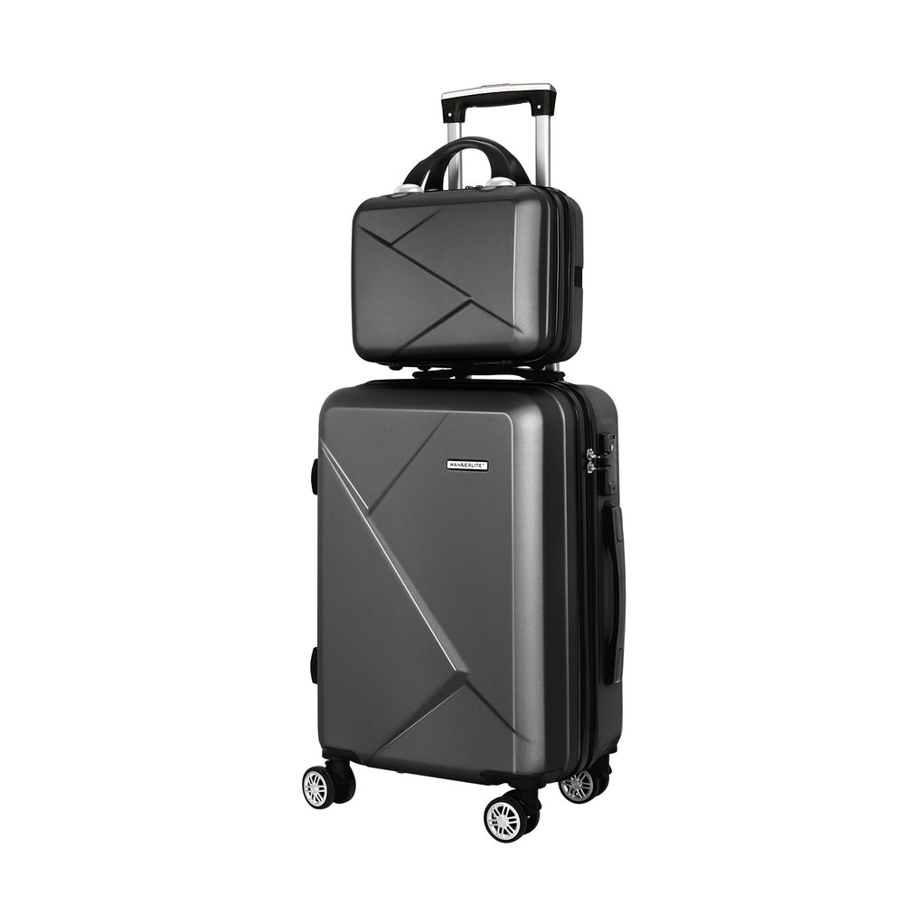 wanderlite-2set-20-inch-luggage-case-with-12-inch-handheld-luggage-box-hard-shell-travel-suitcase-tsa-lock-black www.mallsonline.com.au