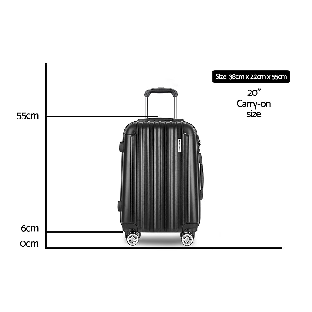 wanderlite-20-inch-luggage-with-zipper-lock-carry-on-hard-shell-travel-suitcase-luggage-case-black www.mallsonline.com.au