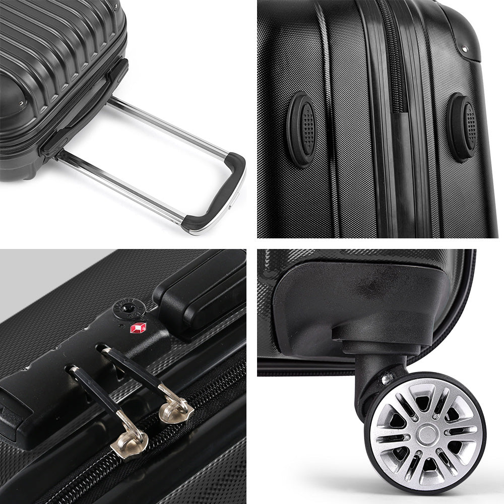 wanderlite-24-inch-luggage-with-tsa-lock-spinner-travel-suitcase-carry-on-hard-shell-luggage-case-black www.mallsonline.com.au