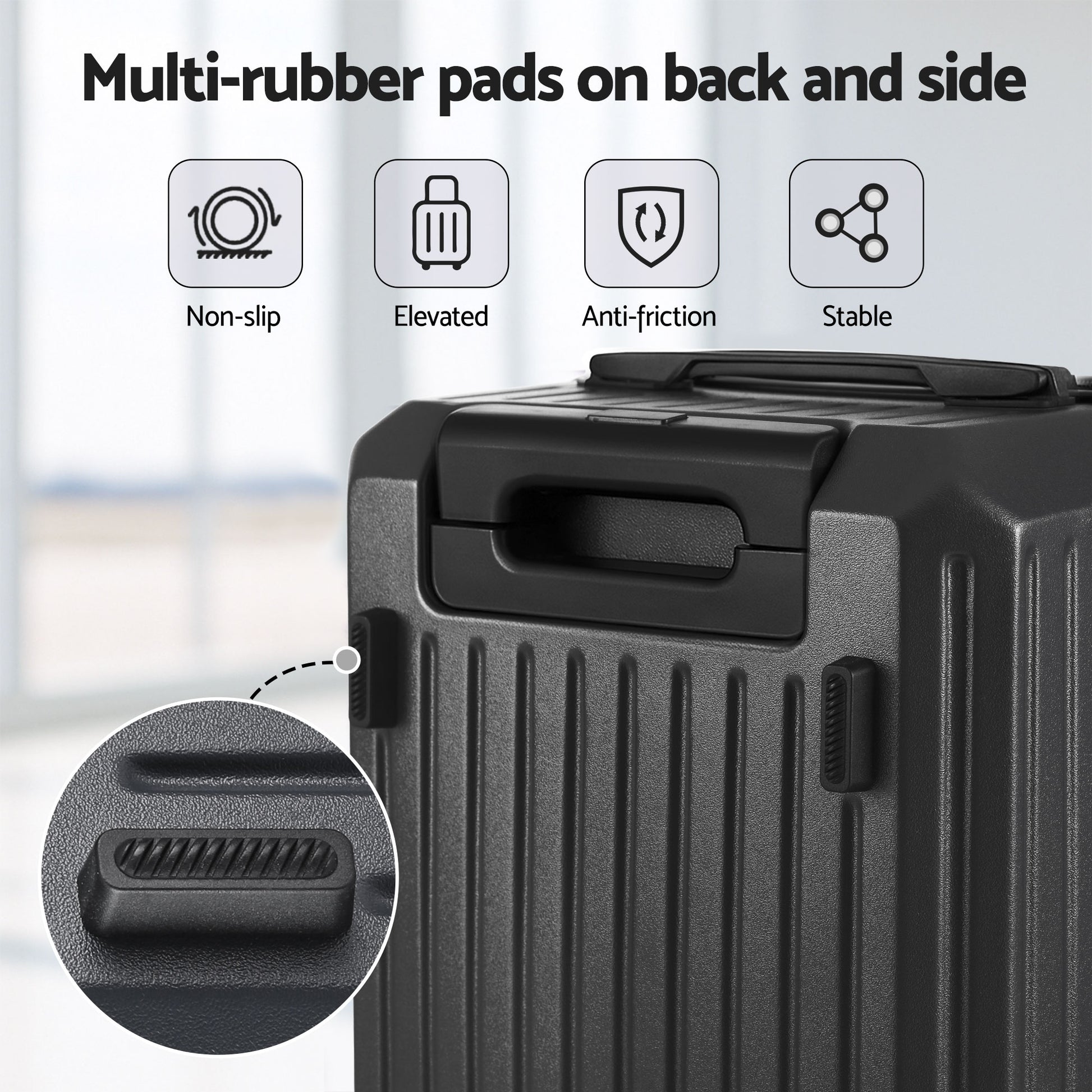 Wanderlite 20" Trunk Luggage Suitcase Travel Carry On TSA Lock Black