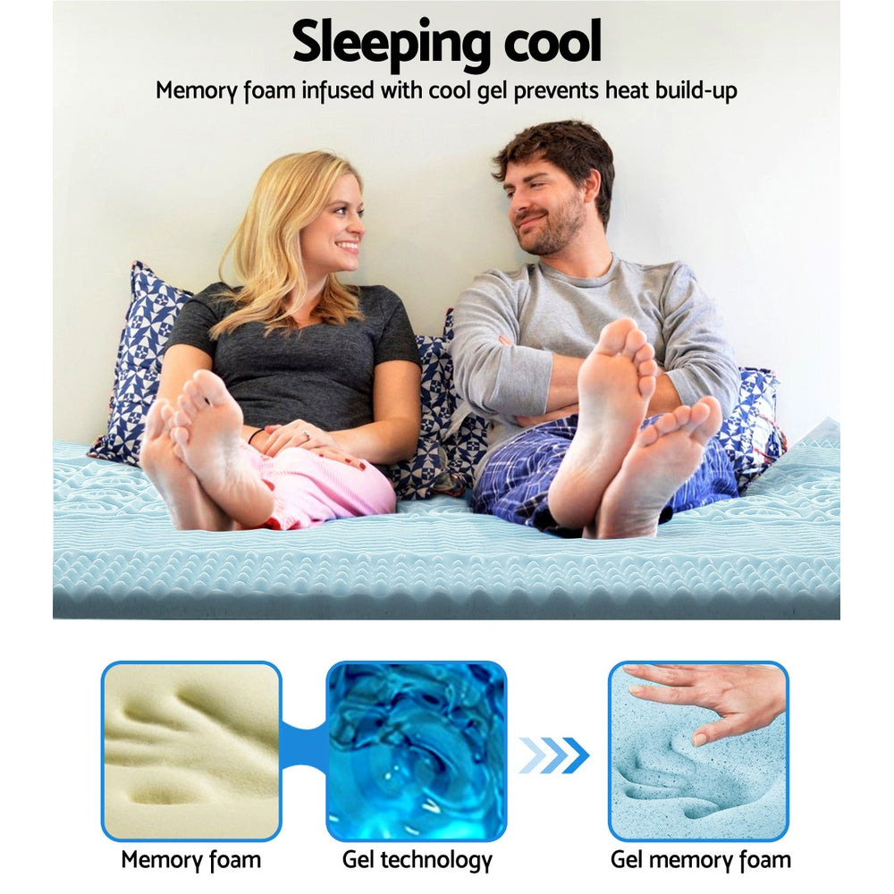 giselle-bedding-cool-gel-7-zone-memory-foam-mattress-topper-w-bamboo-cover-5cm-queen at www.mallsonline.com.au