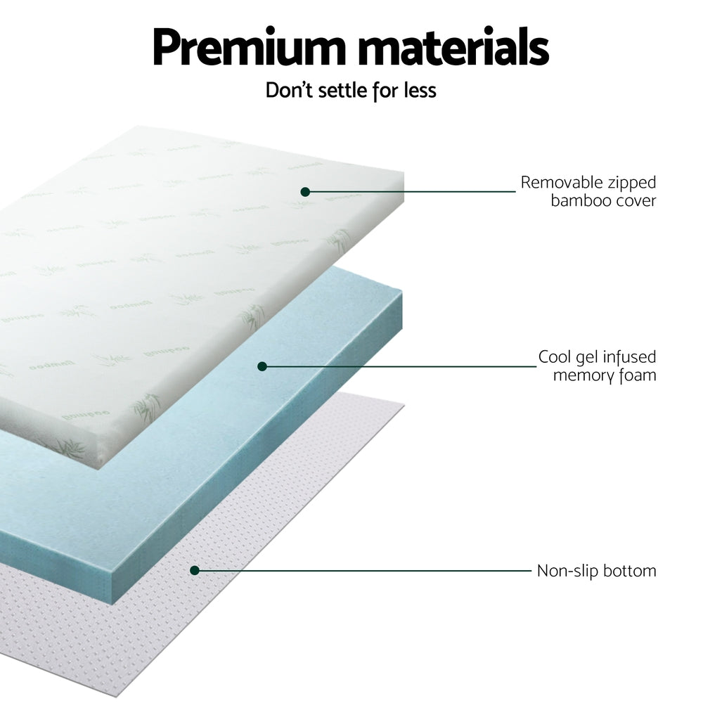 giselle-bedding-memory-foam-mattress-topper-cool-gel-5cm-king-single at www.mallsonline.com.au