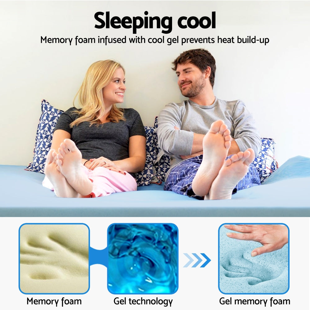 giselle-bedding-memory-foam-mattress-topper-cool-gel-5cm-king-single at www.mallsonline.com.au