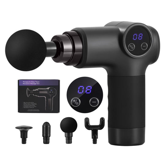 everfit-massage-gun-8-speed-4-heads-vibration-muscle-massager-chargeable-black www.mallsonline.com.au