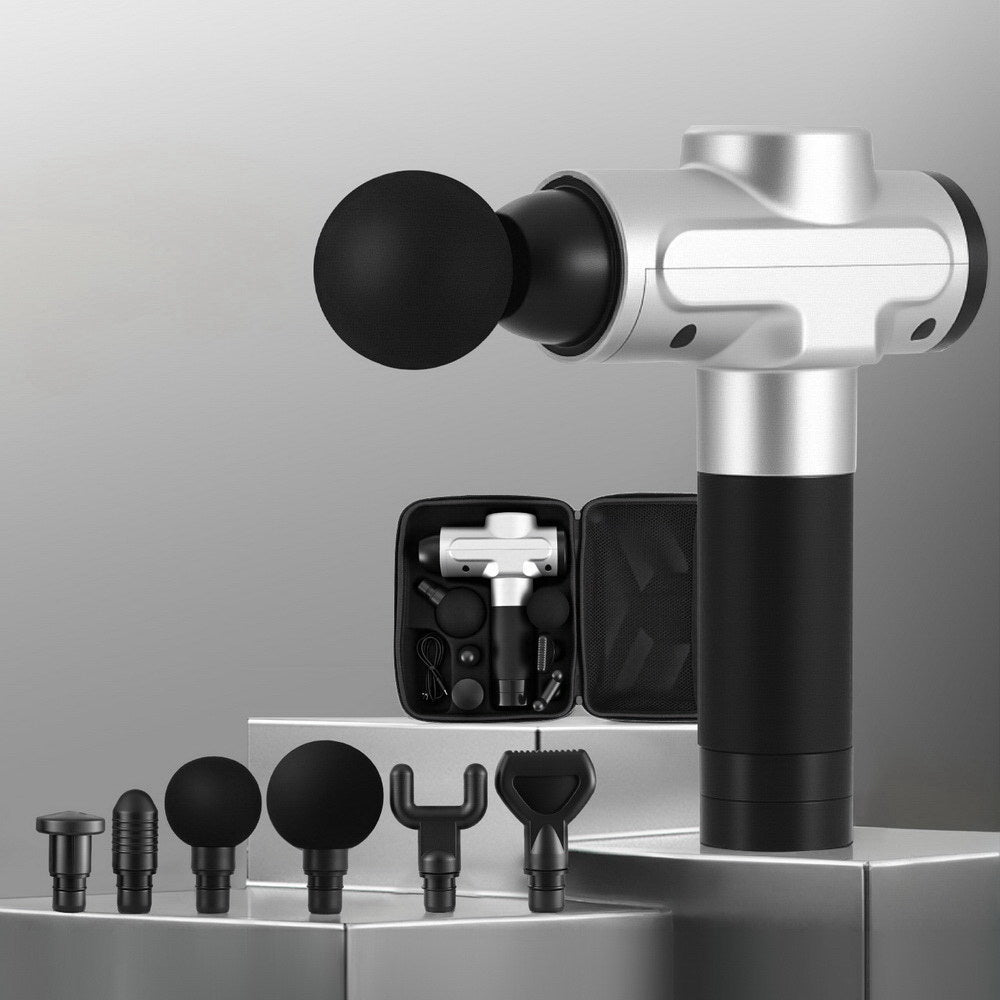 everfit-massage-gun-30-speed-6-heads-vibration-muscle-massager-chargeable-silver www.mallsonline.com.au