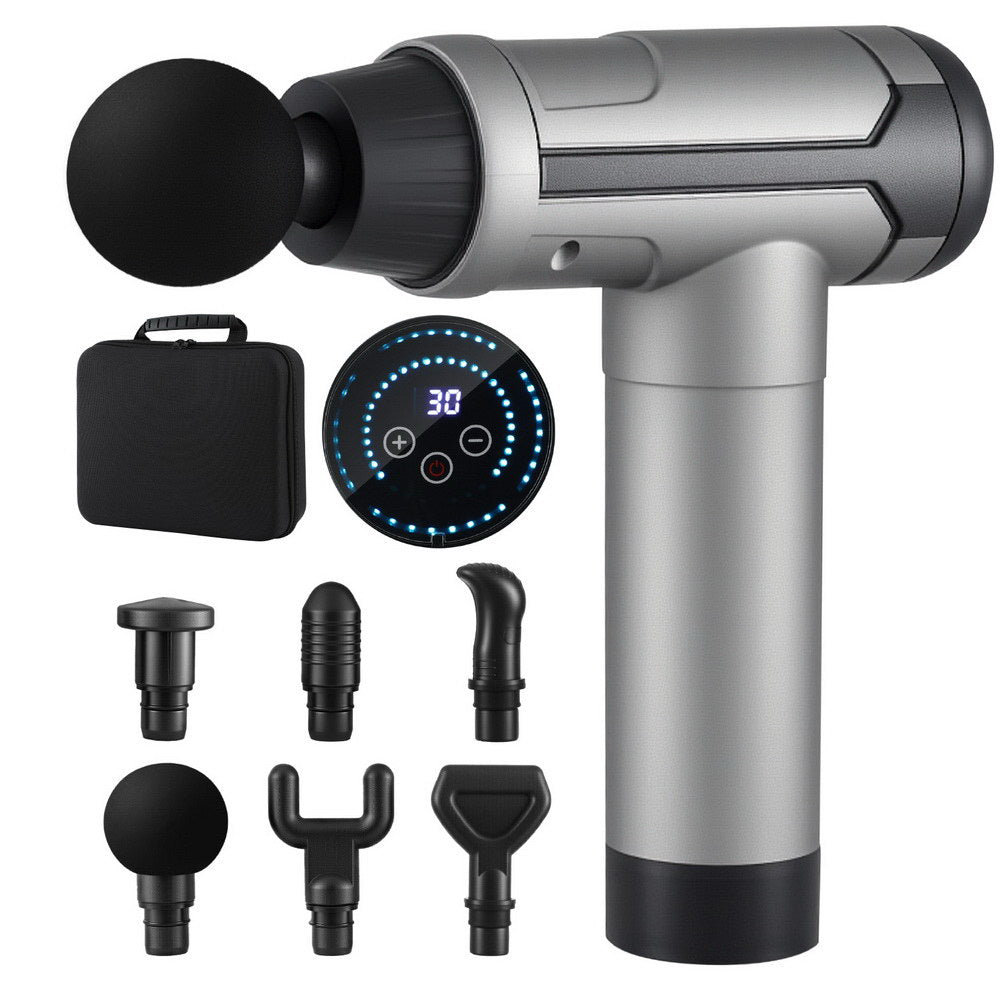 everfit-massage-gun-30-speed-6-heads-vibration-muscle-massager-chargeable-black www.mallsonline.com.au