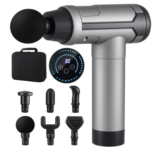 everfit-massage-gun-30-speed-6-heads-vibration-muscle-massager-chargeable-black www.mallsonline.com.au