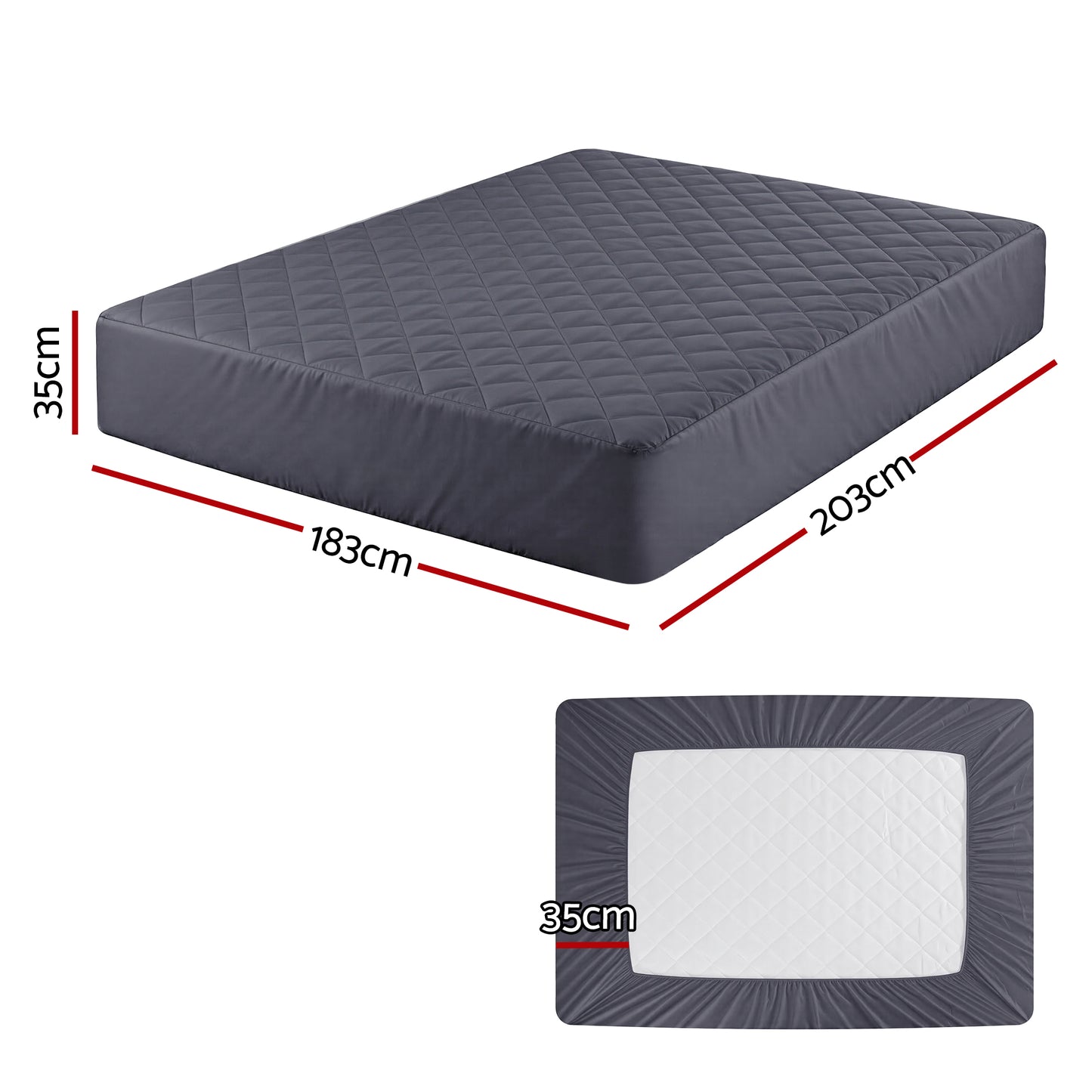 Giselle Water-Resistant Mattress Protector Microfiber 360Â° Fit King