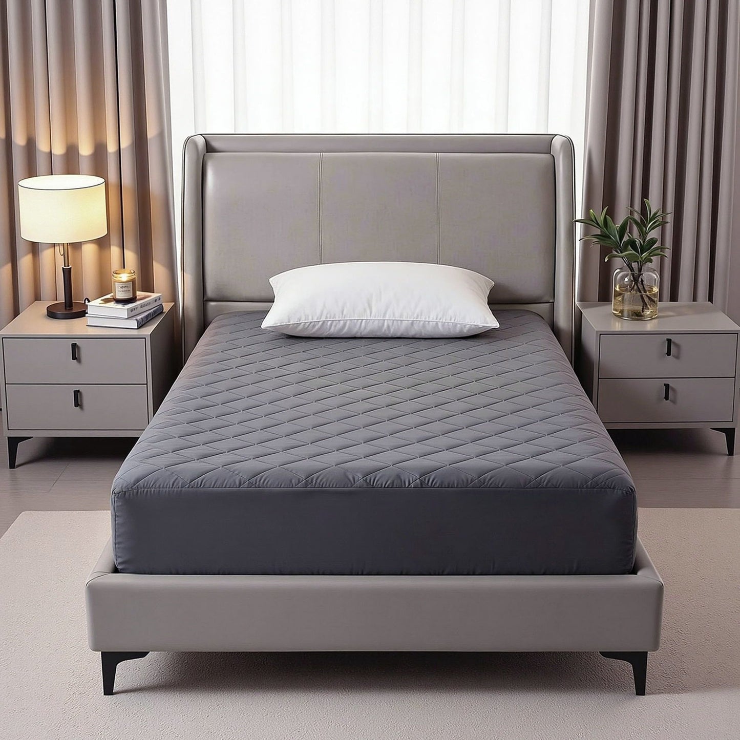 Giselle Water-Resistant Mattress Protector Microfiber 360Â° Fit King Single