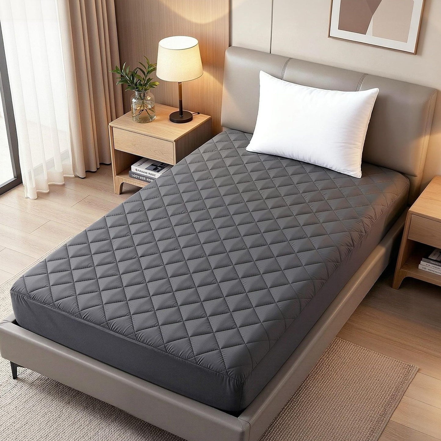 Giselle Water-Resistant Mattress Protector Microfiber 360Â° Fit King Single