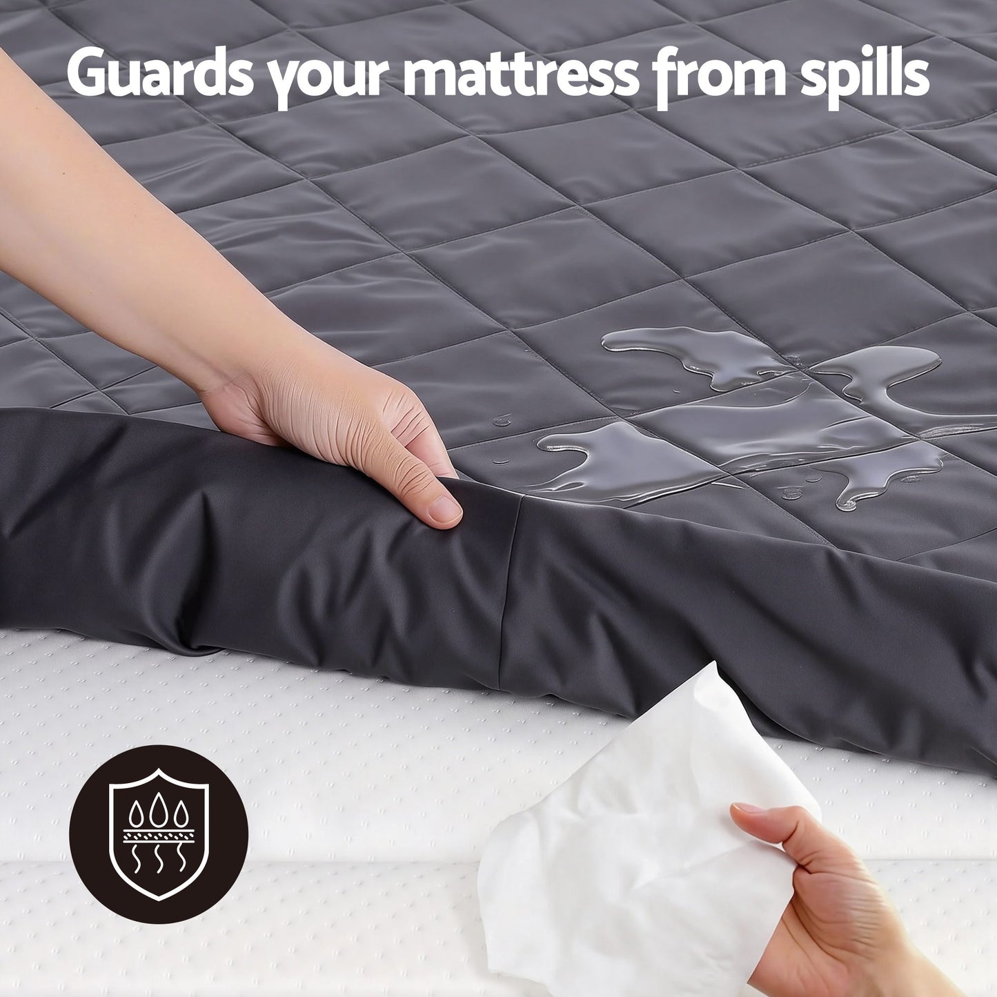 Giselle Water-Resistant Mattress Protector Microfiber 360° Fit King Single