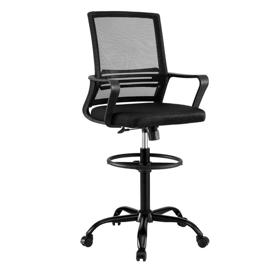 artiss-office-chair-drafting-chairs-stool-computer-desk-studios-mesh-black at www.mallsonline.com.au