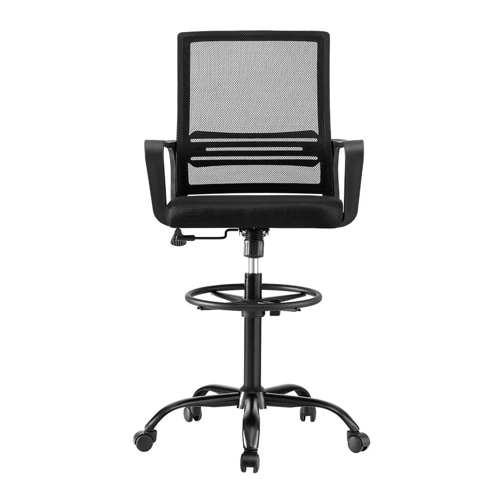 artiss-office-chair-drafting-chairs-stool-computer-desk-studios-mesh-black at www.mallsonline.com.au