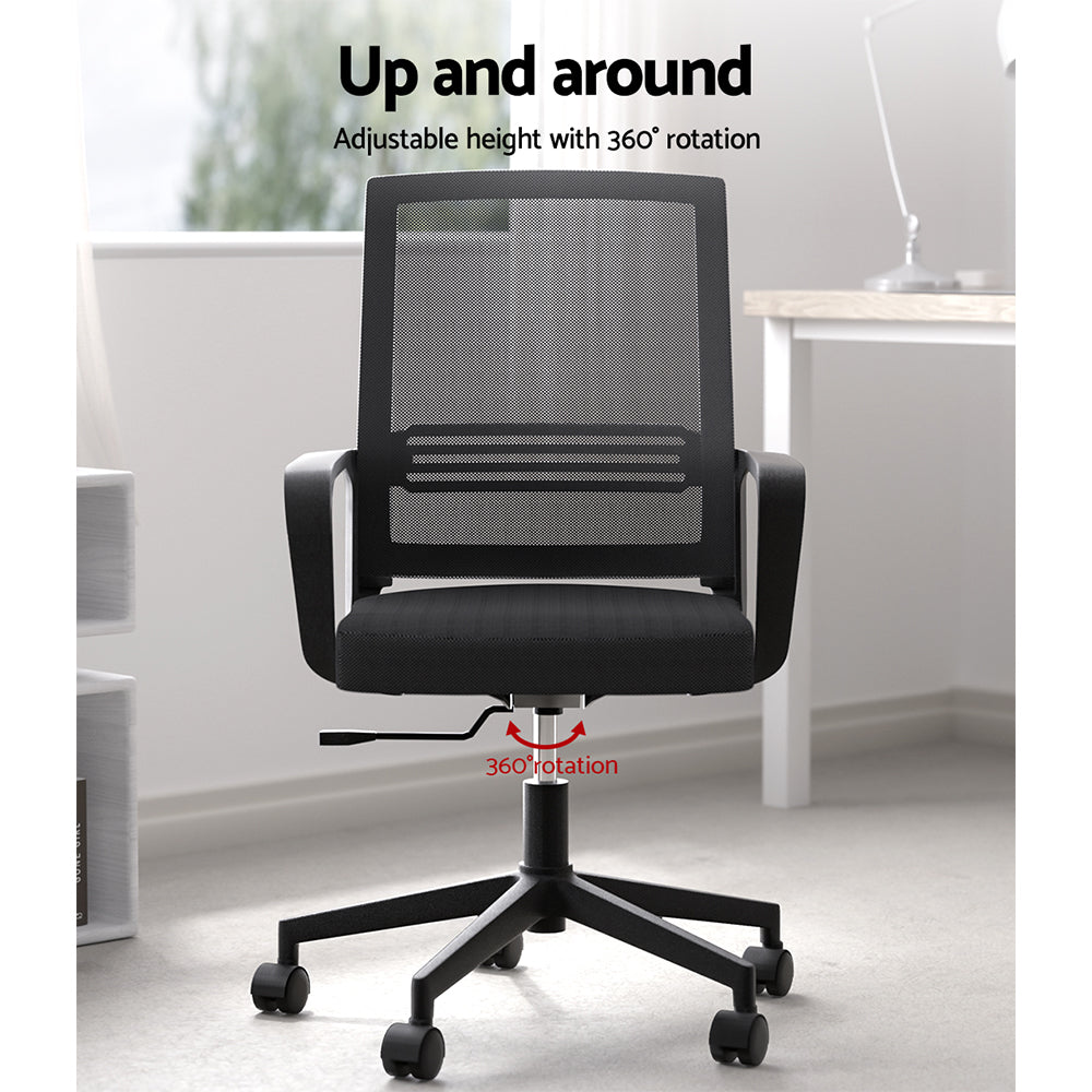 artiss-mesh-office-chair-computer-gaming-desk-chairs-work-study-mid-back-black at www.mallsonline.com.au