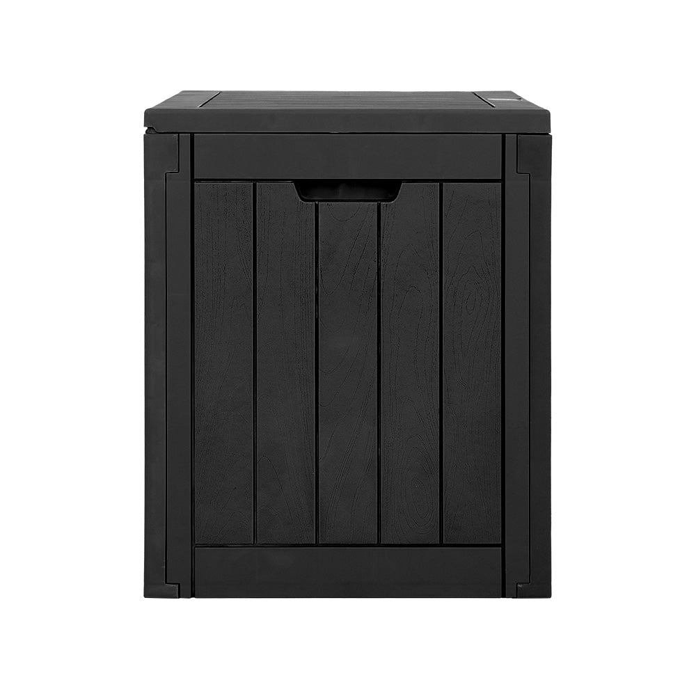 Gardeon Outdoor Storage Box 118L Container Lockable Indoor Garden Toy Tool Shed Black